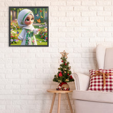 Load image into Gallery viewer, Diamond Painting - Full Round - girl with butterfly (30*30CM)