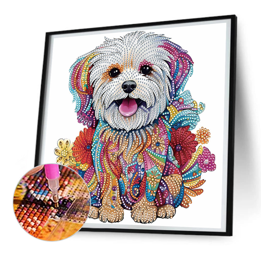 Diamond Painting - Partial Special Shaped - color puppy (30*30CM)