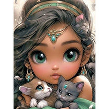 Load image into Gallery viewer, Diamond Painting - Full Round - little girl and animals (30*40CM)