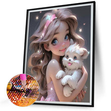 Load image into Gallery viewer, Diamond Painting - Full Round - little girl and animals (30*40CM)