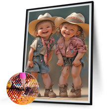 Load image into Gallery viewer, Diamond Painting - Full Round - little girl and animals (30*40CM)