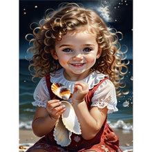 Load image into Gallery viewer, Diamond Painting - Full Round - little girl playing at the beach (30*40CM)