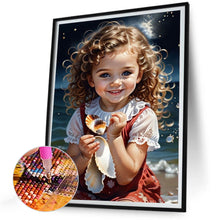 Load image into Gallery viewer, Diamond Painting - Full Round - little girl playing at the beach (30*40CM)