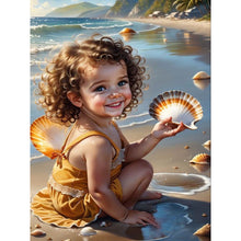 Load image into Gallery viewer, Diamond Painting - Full Round - little girl playing at the beach (30*40CM)