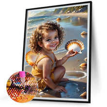 Load image into Gallery viewer, Diamond Painting - Full Round - little girl playing at the beach (30*40CM)