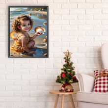 Load image into Gallery viewer, Diamond Painting - Full Round - little girl playing at the beach (30*40CM)