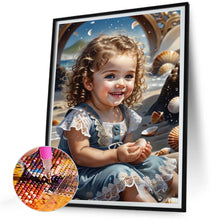 Load image into Gallery viewer, Diamond Painting - Full Round - little girl playing at the beach (30*40CM)