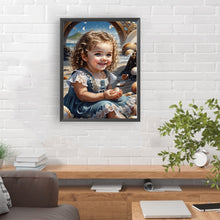 Load image into Gallery viewer, Diamond Painting - Full Round - little girl playing at the beach (30*40CM)