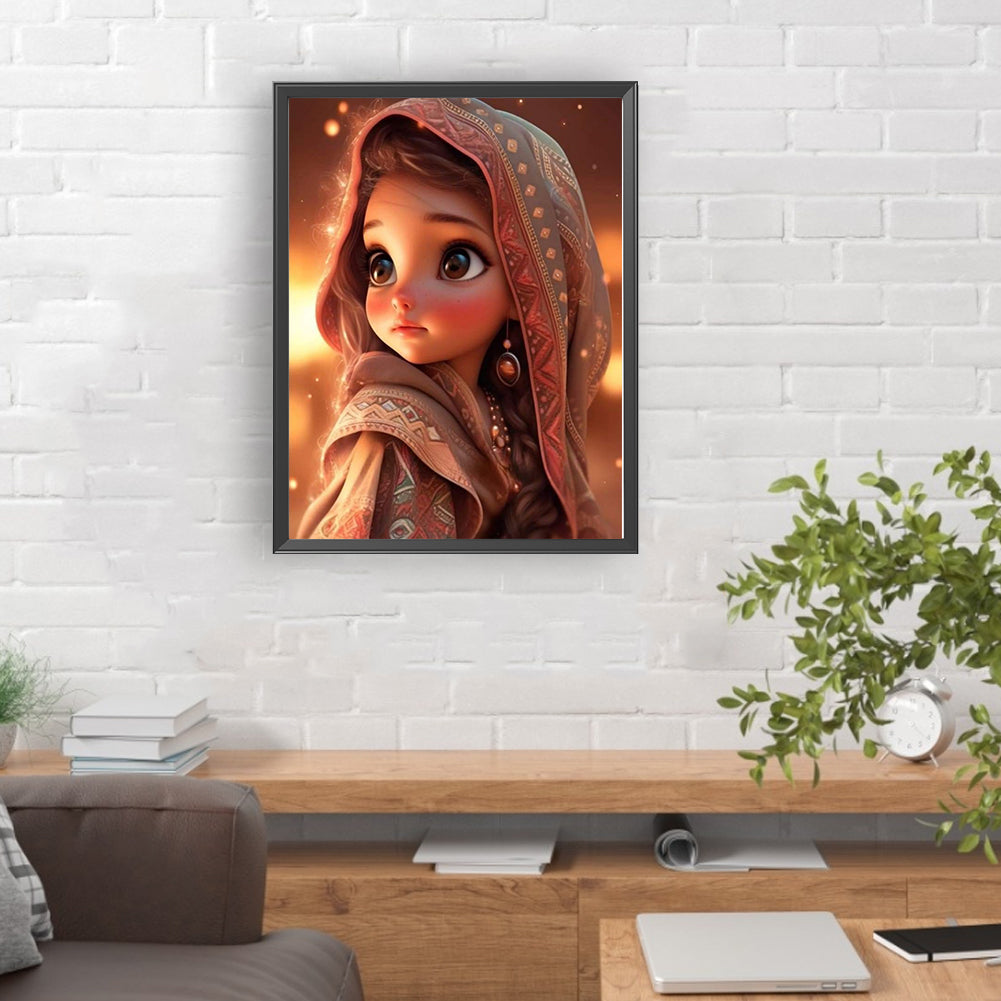 Diamond Painting - Full Round - Exotic little girl (30*40CM)