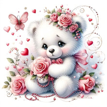 Load image into Gallery viewer, Diamond Painting - Full Round - bear and rose (30*30CM)