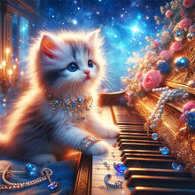 Load image into Gallery viewer, Diamond Painting - Full Round - kitten and piano (30*30CM)