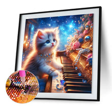 Load image into Gallery viewer, Diamond Painting - Full Round - kitten and piano (30*30CM)