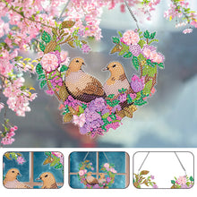 Load image into Gallery viewer, Acrylic Single-Sided Diamond Painting Hanging Pendant for Home Decor (Pigeon)