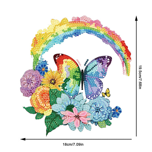 Single-Sided Diamond Painting Hanging Pendant for Home Decor(Colorful Butterfly)