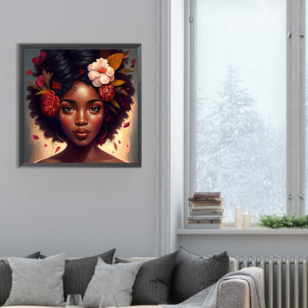 Diamond Painting - Full Round - black girl (30*30CM)