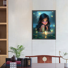 Load image into Gallery viewer, AB Diamond Painting - Full Round - Girl in the middle of the lake (40*50CM)