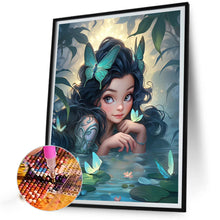 Load image into Gallery viewer, AB Diamond Painting - Full Round - Girl and butterfly in water (40*50CM)