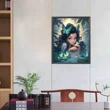 Load image into Gallery viewer, AB Diamond Painting - Full Round - Girl and butterfly in water (40*50CM)