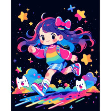 Load image into Gallery viewer, AB Diamond Painting - Full Round - running girl (40*50CM)