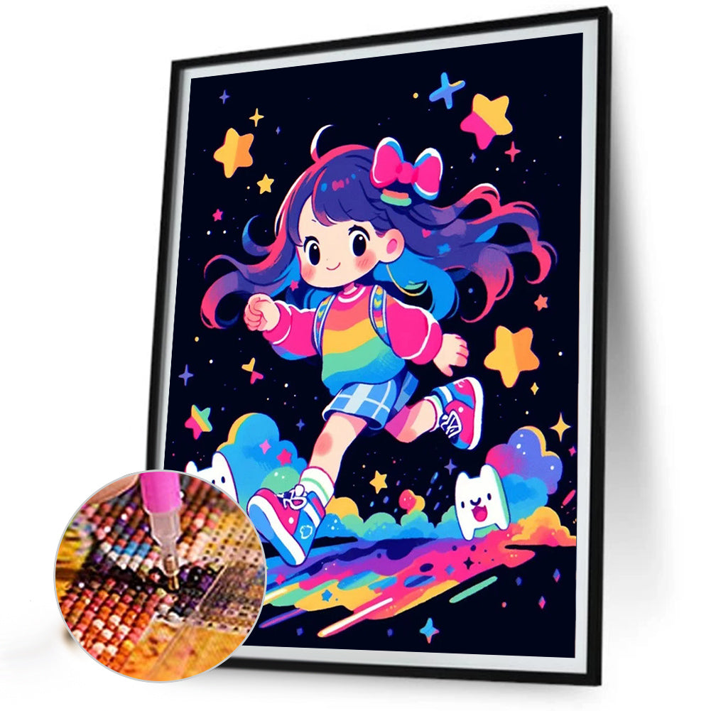 AB Diamond Painting - Full Round - running girl (40*50CM)