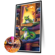 Load image into Gallery viewer, Diamond Painting - Full Round - Reading Little Green Dragon (40*70CM)