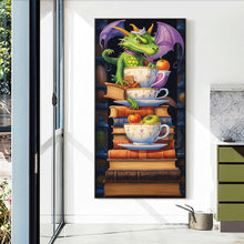 Load image into Gallery viewer, Diamond Painting - Full Round - Reading Little Green Dragon (40*70CM)