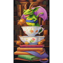 Load image into Gallery viewer, Diamond Painting - Full Round - Reading Little Green Dragon (40*70CM)