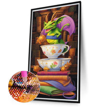 Load image into Gallery viewer, Diamond Painting - Full Round - Reading Little Green Dragon (40*70CM)