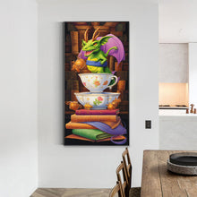 Load image into Gallery viewer, Diamond Painting - Full Round - Reading Little Green Dragon (40*70CM)
