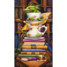 Load image into Gallery viewer, Diamond Painting - Full Round - Reading Little Green Dragon (40*70CM)