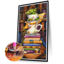 Load image into Gallery viewer, Diamond Painting - Full Round - Reading Little Green Dragon (40*70CM)