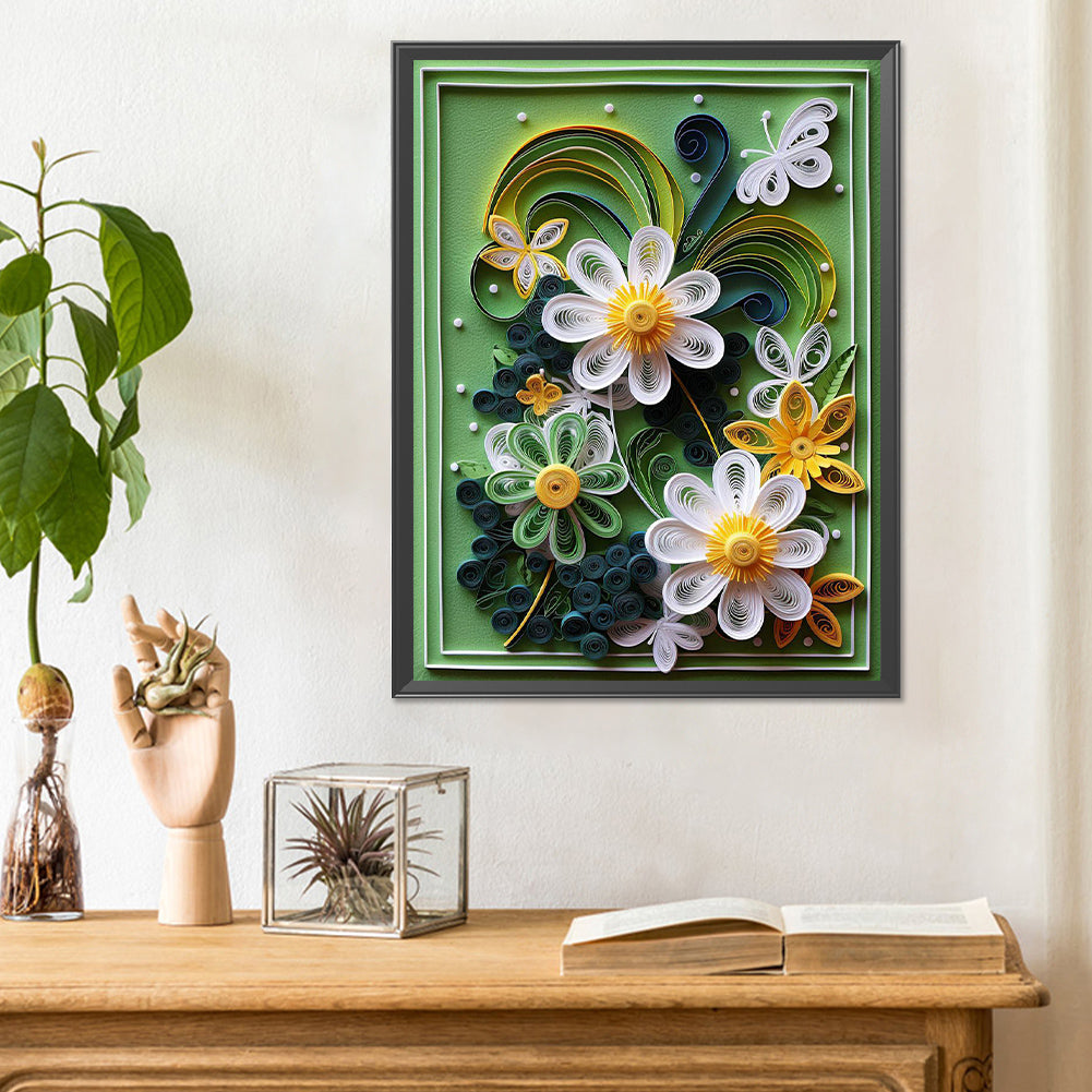 Diamond Painting - Full Round - Paper drawing flowers (30*40CM)