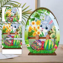Load image into Gallery viewer, Wooden Easter Egg Rabbit Special Shaped Diamond Painting Lamp for Adult Kids