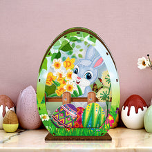Load image into Gallery viewer, Wooden Easter Egg Rabbit Special Shaped Diamond Painting Lamp for Adult Kids
