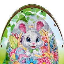 Load image into Gallery viewer, Wooden Easter Egg Rabbit Special Shaped Diamond Painting Lamp for Adult Kids