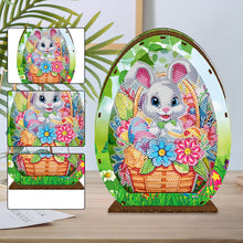 Load image into Gallery viewer, Wooden Easter Egg Rabbit Special Shaped Diamond Painting Lamp for Adult Kids