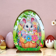 Load image into Gallery viewer, Wooden Easter Egg Rabbit Special Shaped Diamond Painting Lamp for Adult Kids