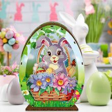 Load image into Gallery viewer, Wooden Easter Egg Rabbit Special Shaped Diamond Painting Lamp for Adult Kids