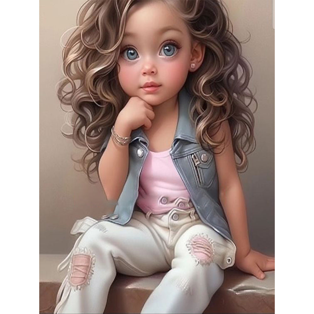 Diamond Painting - Full Round - sweet girl (30*40CM)
