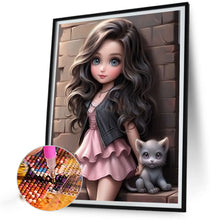 Load image into Gallery viewer, Diamond Painting - Full Round - sweet girl (40*50CM)