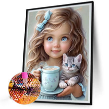 Load image into Gallery viewer, Diamond Painting - Full Round - sweet girl (40*50CM)