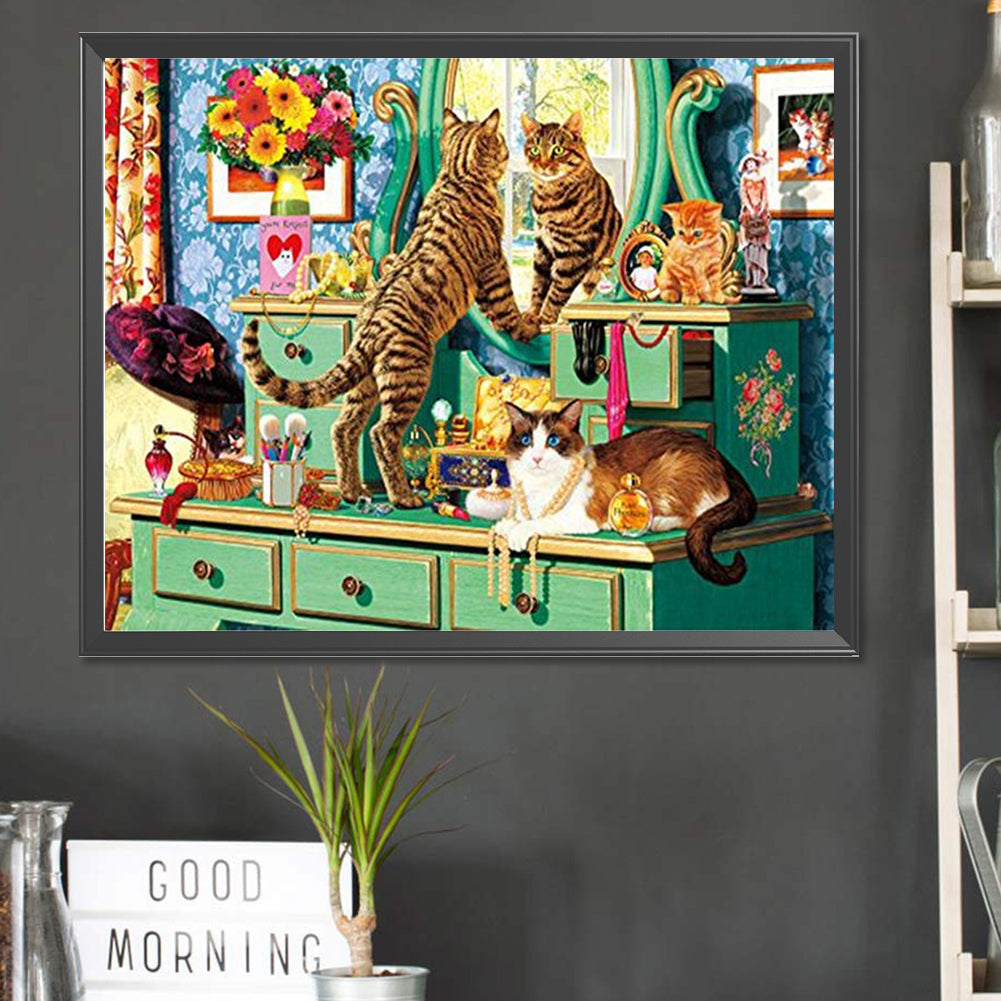 Diamond Painting - Full Square - Dresser cat (50*40CM)