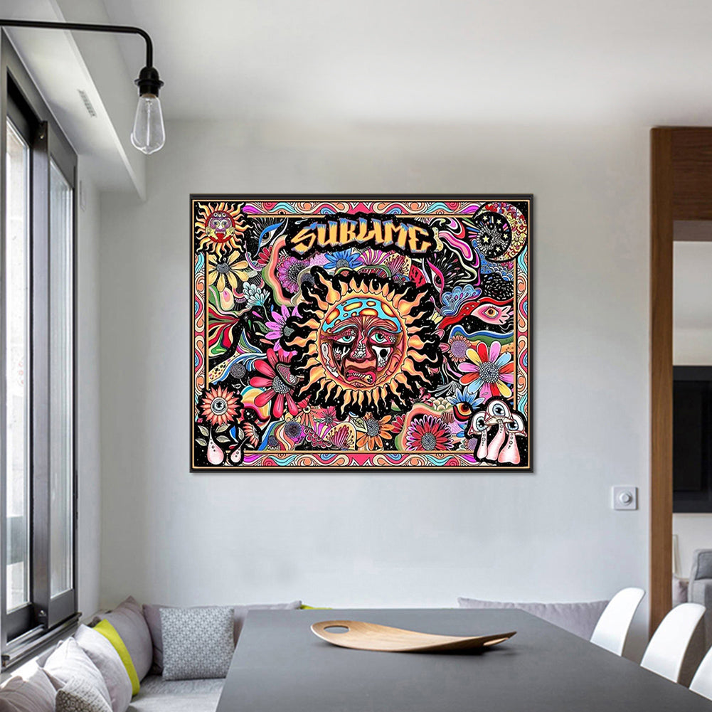 Diamond Painting - Full Round - Abstract sun illustration (80*60CM)