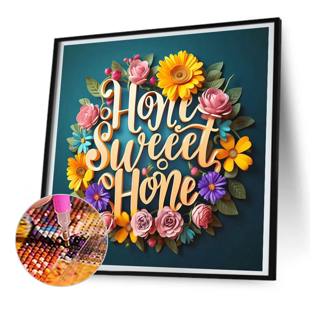 Diamond Painting - Full Round - sweet family calligraphy and painting (30*30CM)