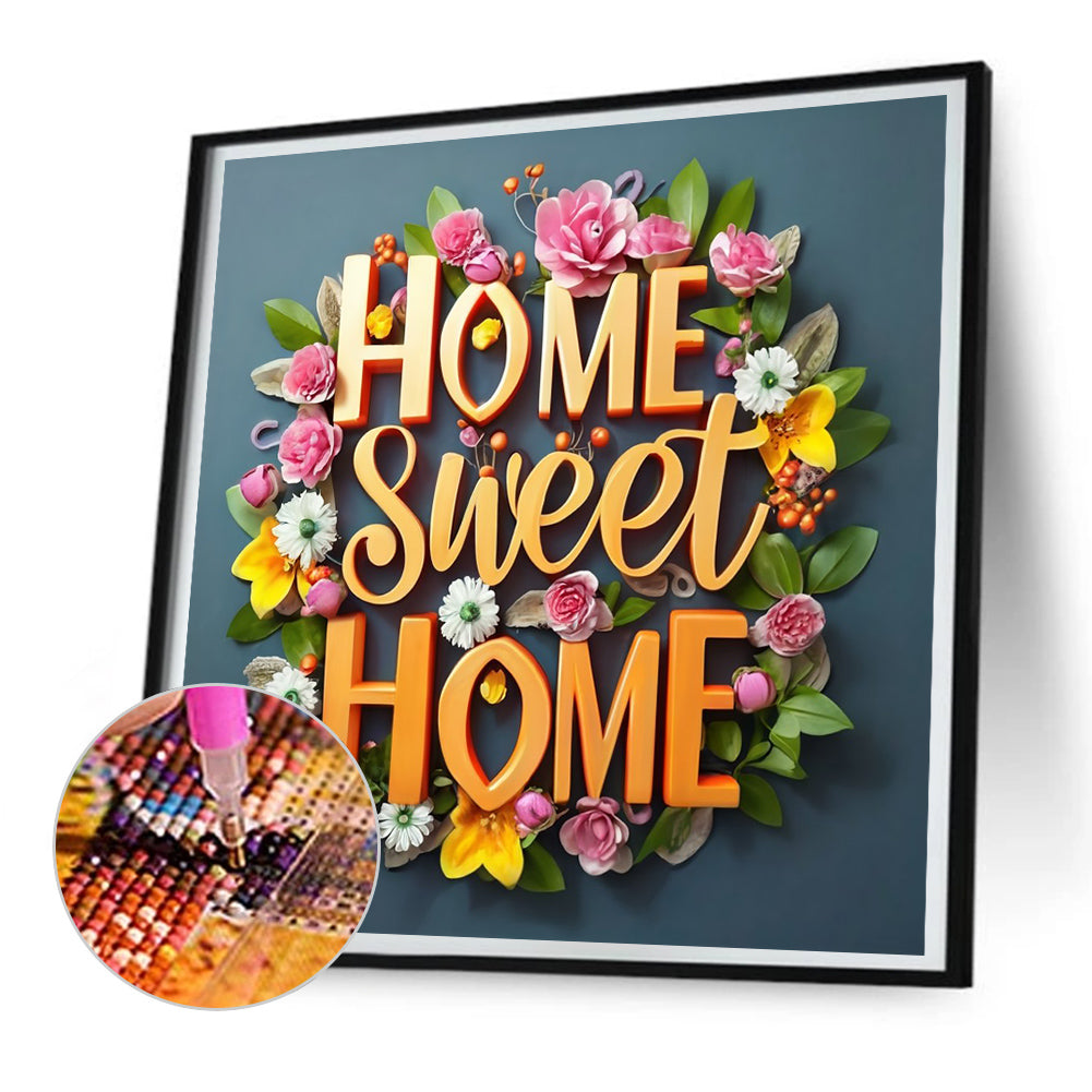 Diamond Painting - Full Round - sweet family calligraphy and painting (30*30CM)