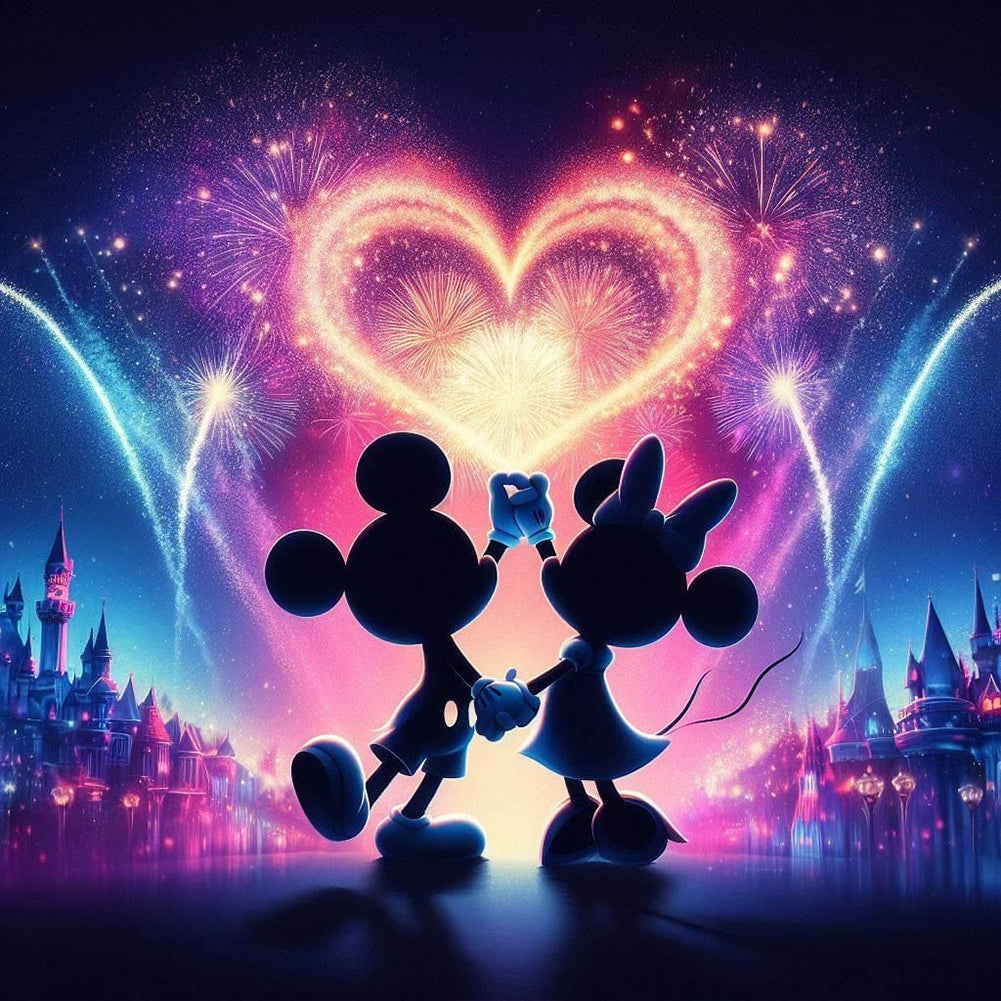 Diamond Painting - Full Round - Mickey Mouse silhouette (30*30CM)