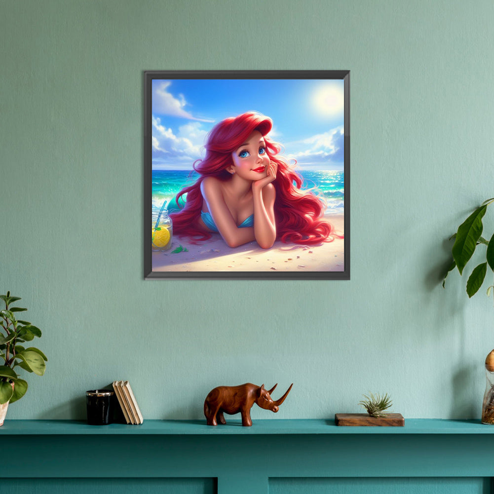 Diamond Painting - Full Round - Beautiful modern mermaid princess (30*30CM)