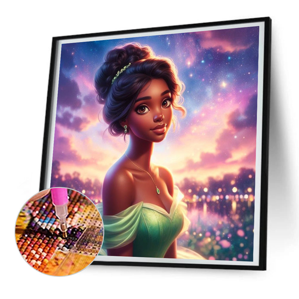 Diamond Painting - Full Round - Beautiful modern princess Tiana (30*30CM)