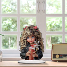 Load image into Gallery viewer, Acrylic Little Girl Diamond Painting Tabletop Ornament Kit for Home Office Decor