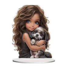 Load image into Gallery viewer, Acrylic Little Girl Diamond Painting Tabletop Ornament Kit for Home Office Decor